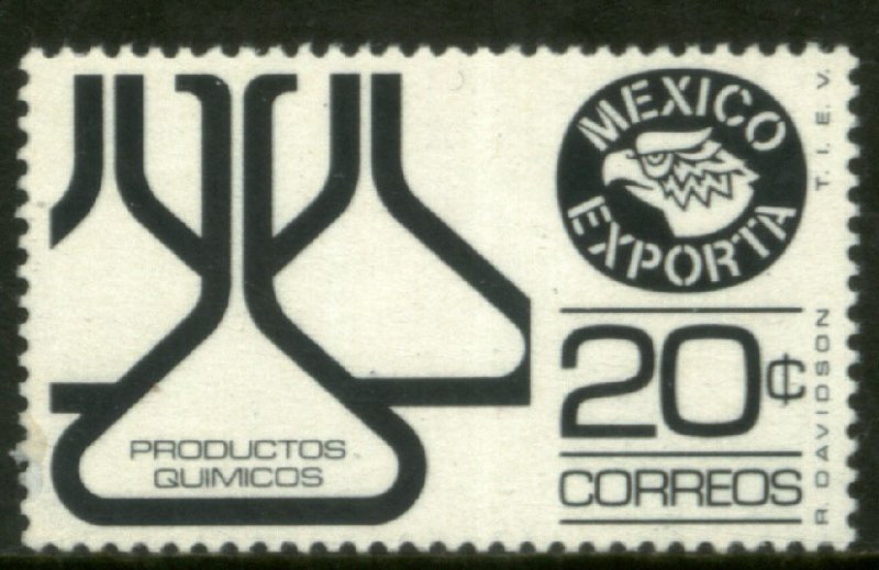 MEXICO Exporta 1110 20¢ Chem flasks Unwmkd Fosfo Paper 1 MINT, NH. VF.