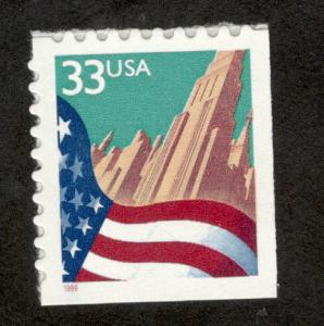 3279 Flag Over City US Single Mint/nh (Free Shipping)