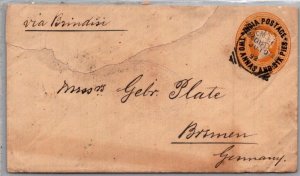 INDIA POSTAL HISTORY STATIONERY COVER ADDR GERMANY CANC KARACHI YR'1892