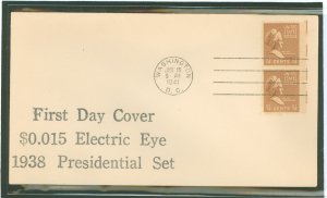 US 805EE 1941 1.5c Martha Washington (part of the presidential/prexy series)experimental electric eye printing process (pair) on