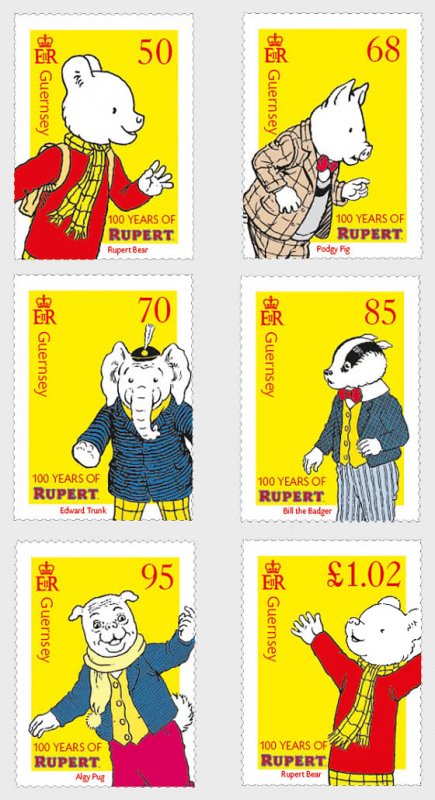 2020 Guernsey Rupert Bear (6) (Scott 1554-59) MNH