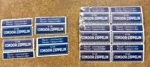 {BJ STAMPS} Condor-Zeppelin mailing etiquettes 10 with original gum 1930s