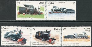 CUBA Sc#3765-3769 1996 Steam Locomotives Complete Set OG Mint NH