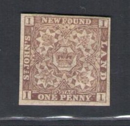 1862-64 Newfoundland - Stanley Gibbons #16 - 1d. chocolate brown - MH*