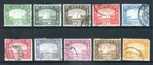 Aden 1937 KGVI. Dhows. Short set to 2r. Used. SG1-10.