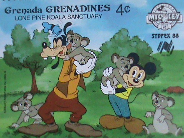 DISNEY-GRENADA STAMP 1988- SYDPEX'88 TRAVEL TO AUSTRALIA -STAMP MNH SET  VF