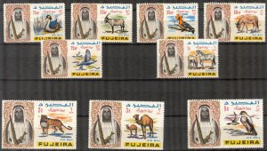 Fujeira 1965 Animals Birds Animals Horses Mi. 40/48 MNH