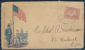 #64 ON #M-F-38 ON PATRIOTIC COVER WITH CERT CV $1,500 HV7768