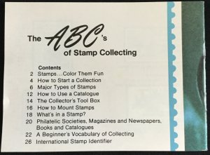 The ABCs of Stamp Collecting Scott Pub. Co 1973 31 Pages Soft Cover Booklet L28