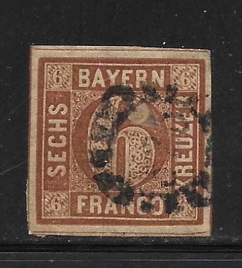 Bavaria - Scott #5 6kr Brown F VF Used