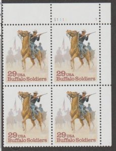 U.S. Scott #2818 Buffalo Soldiers Stamp - Mint NH Plate Block