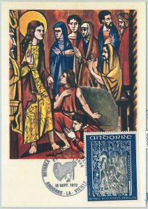 63367 - FRENCH ANDORRA - POSTAL HISTORY: MAXIMUM CARD - ART RELIGION 1972-