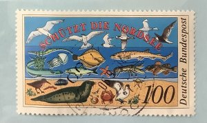 Germany 1990 Scott 1598 used - 100pf,  Protection of the North Sea