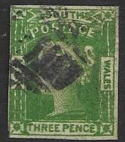Australia - New South Wales   25  3p green fine used