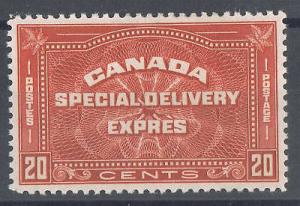 Canada #E5 20c Henna Brown 1932 Mediallion Issue Special Delivery - Superb-98 LH