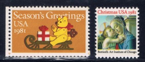 U.S. 1939-40 NH 1981 Christmas Stamps