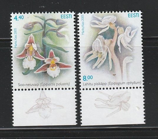 Estonia 515-516 Set MNH Flowers, Orchids