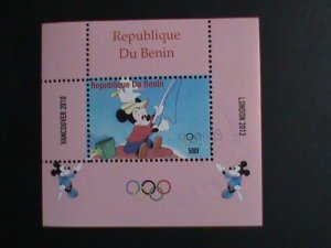 ​BENIN DISNEY STAMP:2009- DISNEY CARTOON-OLYMPIC GAMES-CTO-S/S SHEET #1 -VF