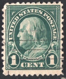 SC#552 1¢ Franklin Single (1923) Used