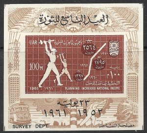 UAR EGYPT 1961 REVOLUTION Anniversary Souvenir Sheet Sc 528 MNH