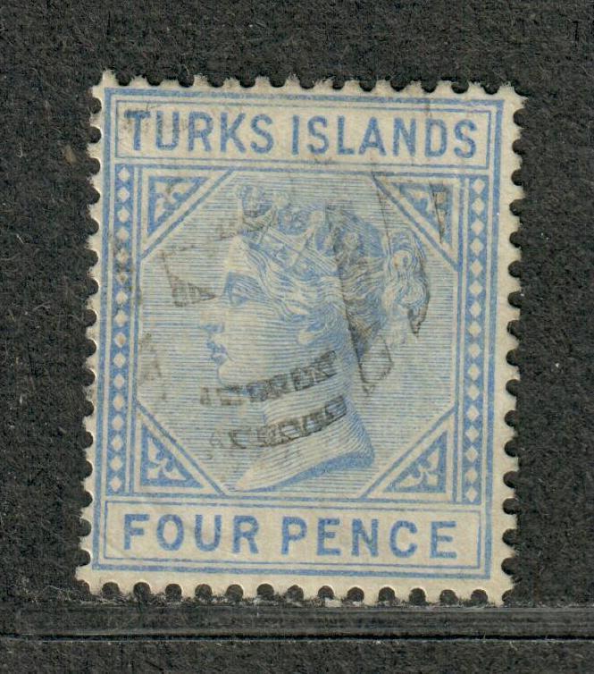 Turks Islands Sc#43 Used/F-VF, Wmk #1, Cv. $67.50