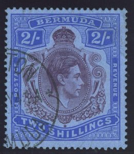 Bermuda 1938 KGVI 2s deep purple & ultramarine/grey-blue (p14-CH) VFU. SG 116.