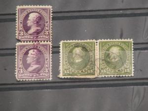 US Scott# 268 Pair (faults), 284 Pair (on Paper) used