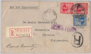 52021 - TRINIDAD & TOBAGO - POSTAL HISTORY - REGISTERED COVER to USA 1916