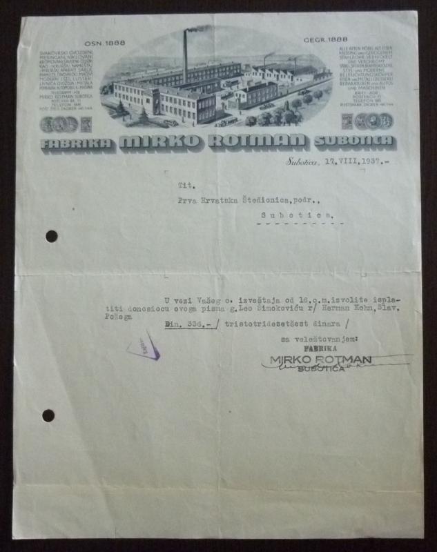 JUDAICA - EARLY ADVERTISING DOCUMENT - MEMO PAPER R! austria yugoslavia J64