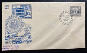 1948 Manila Philippines First Day Cover FDC Seal Of The Republic OB Overprint