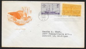 UNITED STATES FDC 17¢ Special Delivery 1944 Farnam