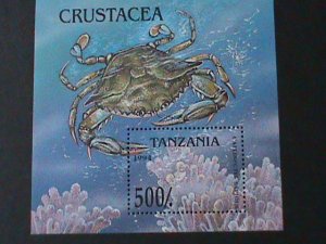 ​TANZANIA-1994-SC#1302-LOVELY CRAB MNH-S/S VF-LAST ONE WE SHIP TO WORLDWIDE