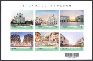 2021 Italia, Repubblica,Turistica, L'Italia Riparte, Foglietto,Nuovo,MNH**
