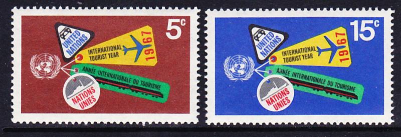 175-76 United Nations 1967 International Tourist Year MNH