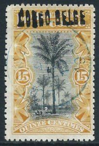 Belgian Congo, Sc #33a, 15c Used