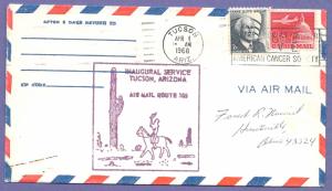 105W39 - TUCSON, 1968 BONANZA A/L, CAM 105 FIRST FLIGHT AIRMAIL COVER