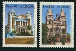 Brazil 2347-2348, MNH. Michel 2450-2451. Churches 1992. Presbyterian & Baptist.