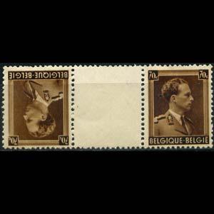 BELGIUM 1936 - Scott# 283 Pair tete beche 70c LH