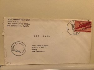 U.S. Passed by Naval  Censor 1943 Airmail cover Ref R25515