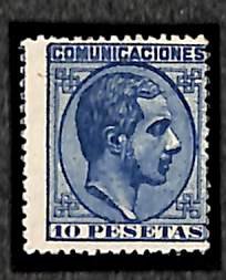 Spain 1878, 10pta, blue, MH, Unused (hinged)
