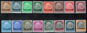 Luxembourg 1940,Sc.#N1-16 MNH stamps, Overprint Hindenburg