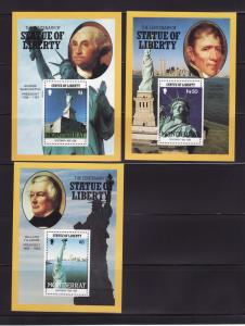 Montserrat 636-638 Set MNH Statue of Liberty