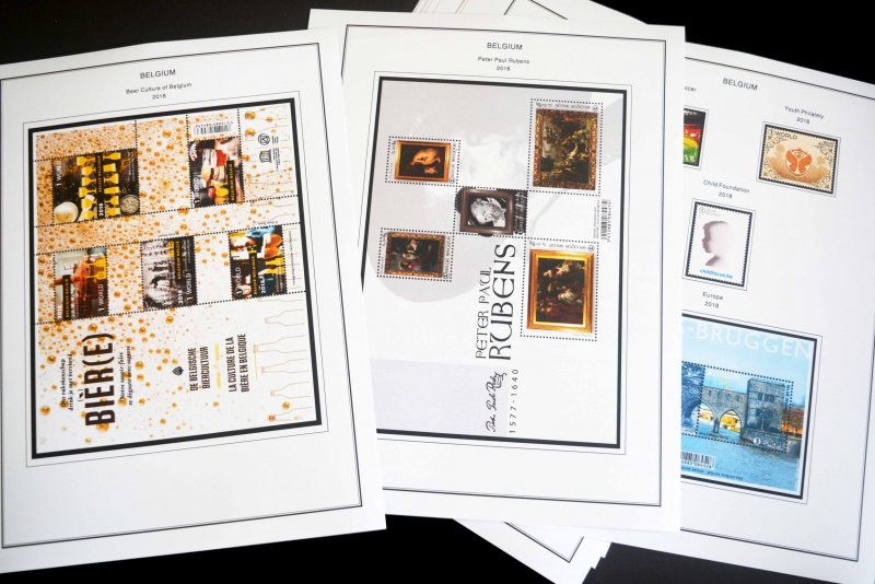 COLOR PRINTED BELGIUM 2011-2020 STAMP ALBUM PAGES (145 illustrated pages)