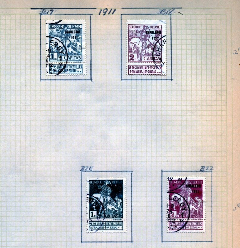 BELGIUM COLLECTION OF USED, MINT HINGED & NO GUM ON PAGES SCOTT VALUE $1550.00+