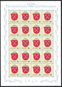 LIECHTENSTEIN (80) All different Sheets of stamps ALL Mint Never Hinged