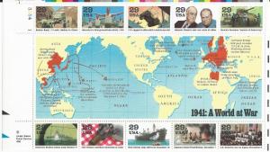 US Plate Block #2559a-j, WW II, MNH*-