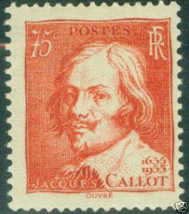 FRANCE Scott 305 MH* 1935 Jaques Callot stamp MH* CV$14