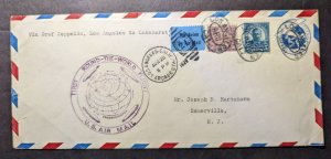 1929 USA Airmail LZ 127 Graf Zeppelin Round World Flight Cover CA to NJ