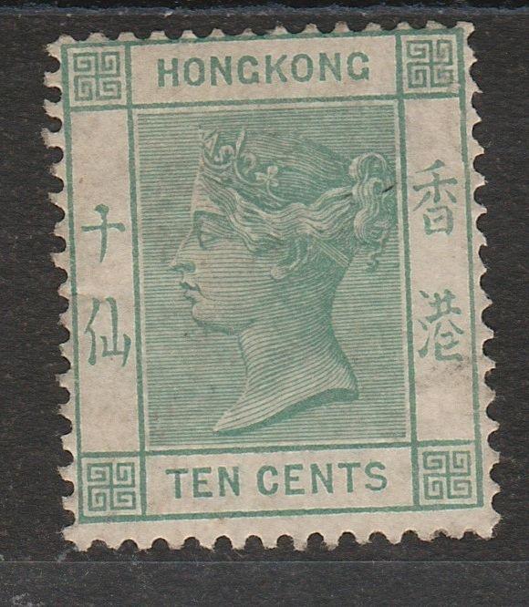 HONG KONG 1882 QV 10C GREEN