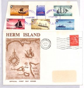 GB Channel Islands Locals HERM ISLAND FDC 1969 Guernsey Cover{samwells}ZE177